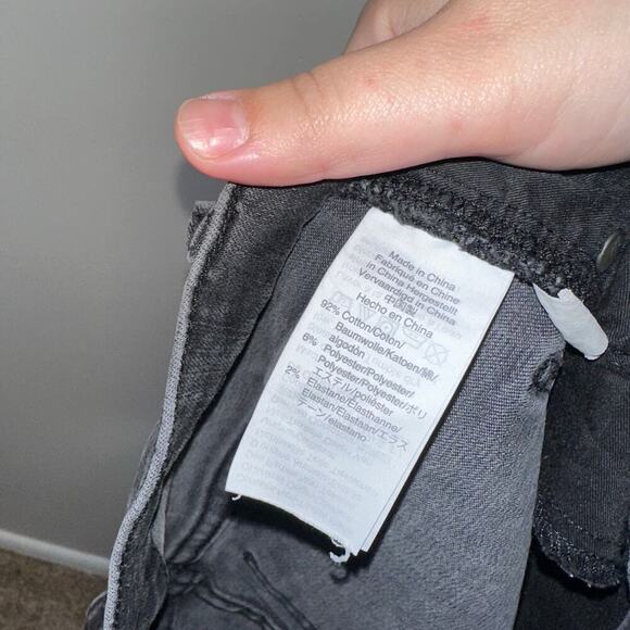 Madewell Cali Demi-Boot Jeans Black Petite 25P Mid Rise Stretch Denim Raw Hem - Picture 7 of 8